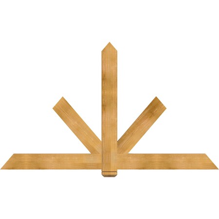 Ekena Millwork Kennewick Rough Sawn Timber Gable Bracket, Western Red Cedar, 84"W x 49"H x 2"D x 6"F, 14/12 Pitch GBW084X49X0206KEN00RWR